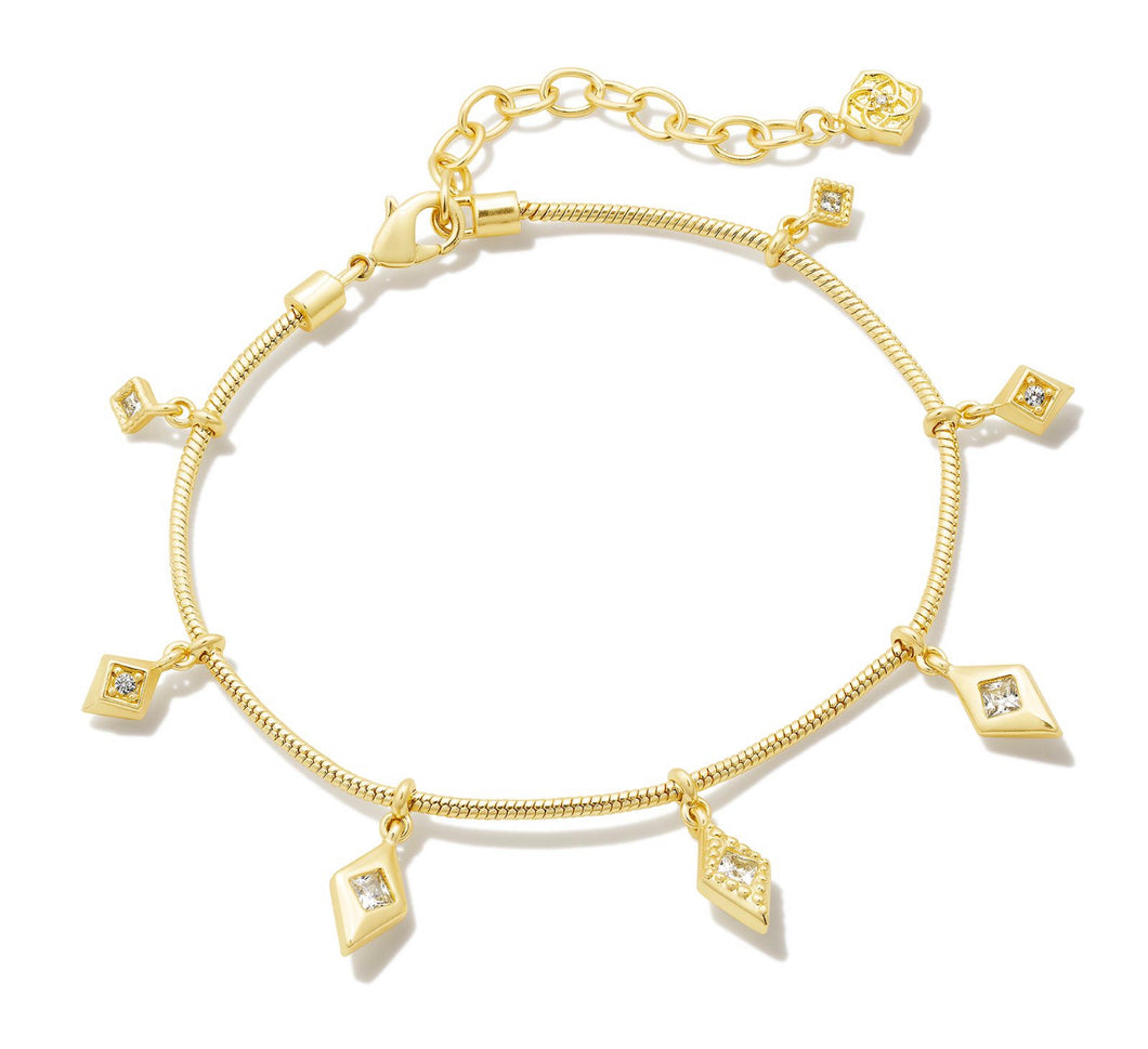 Kendra Scott: Kinsley Delicate Chain Bracelet in Gold White Cz