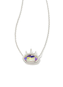 Kendra Scott: Elisa Unicorn Silver Necklace in Dichroic Glass