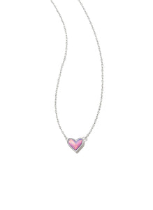 Kendra Scott: Framed Ari Heart Necklace in Silver Lilac Resin