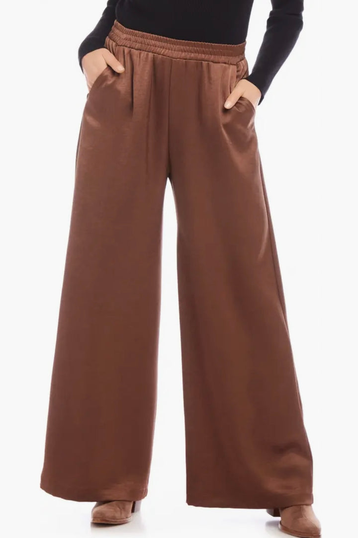 Karen Kane: Wide Leg Pants Cognac 3L11807