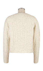 Kut: Petra Button Down Crop Cardigan in Ivory