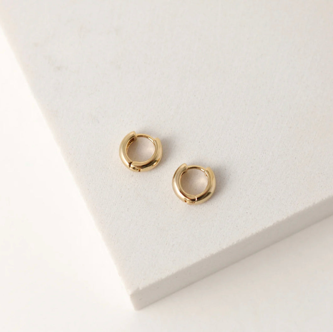 Lovers Tempo: Bea 10mm Huggie Hoop Gold Earrings