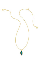 Load image into Gallery viewer, Kendra Scott: Framed Abbie Necklace in Gold Teal Tigers Eye
