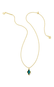 Kendra Scott: Framed Abbie Necklace in Gold Teal Tigers Eye