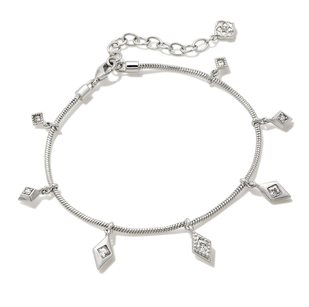 Kendra Scott: Kinsley Delicate Chain Bracelet in Rhod White Cz