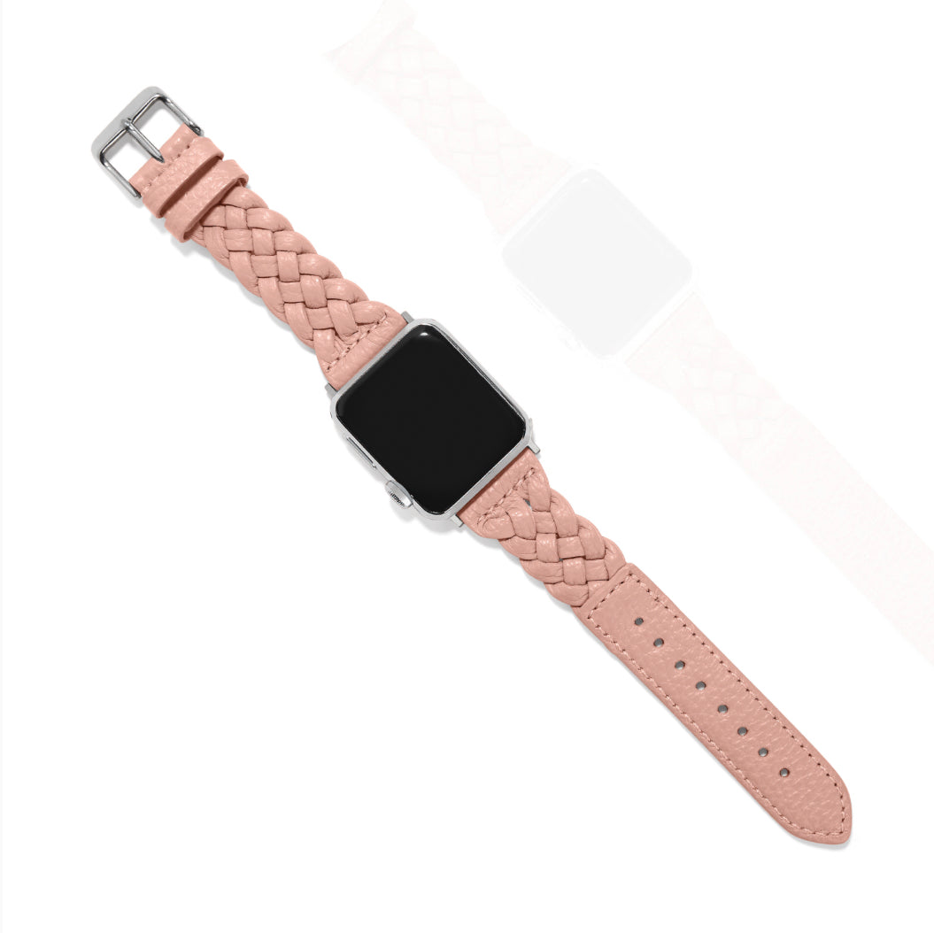 Brighton: Sutton Braided Pink Sand Leather Watch Band