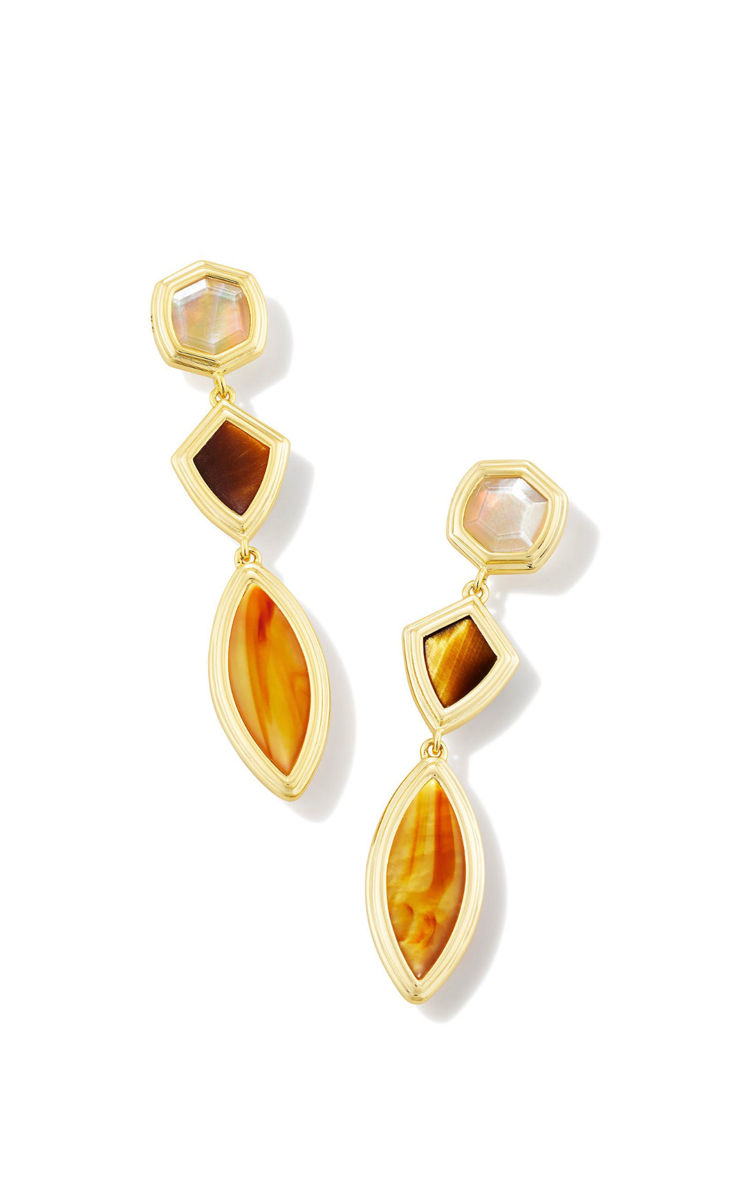 Kendra Scott: Monica Linear Earrings in Gold Brown Mix