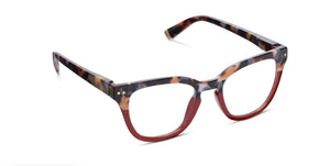 Peepers: Faye Readers in Gray Botanico/Dark Red