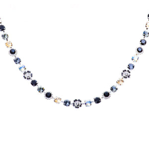 Mariana: Petite Flower Cluster Necklace in "Black Orchid"