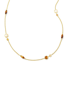 Kendra Scott: Monica Long Strand Necklace in Gold Brown Mix