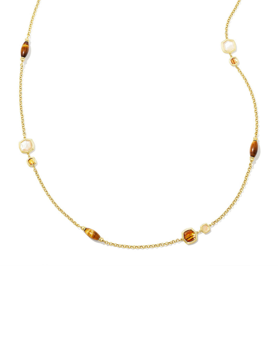 Kendra Scott: Monica Long Strand Necklace in Gold Brown Mix