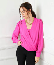 Load image into Gallery viewer, Karen Kane: Drape Front Top in Hot Pink
