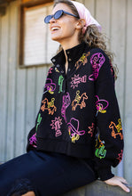 Load image into Gallery viewer, Queen of Sparkles: Black &amp; Neon Rodeo Icon Sweatshirt
