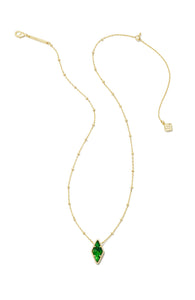Kendra Scott: Kinsley Pendant Necklace in Gold Kelly Green Illusion