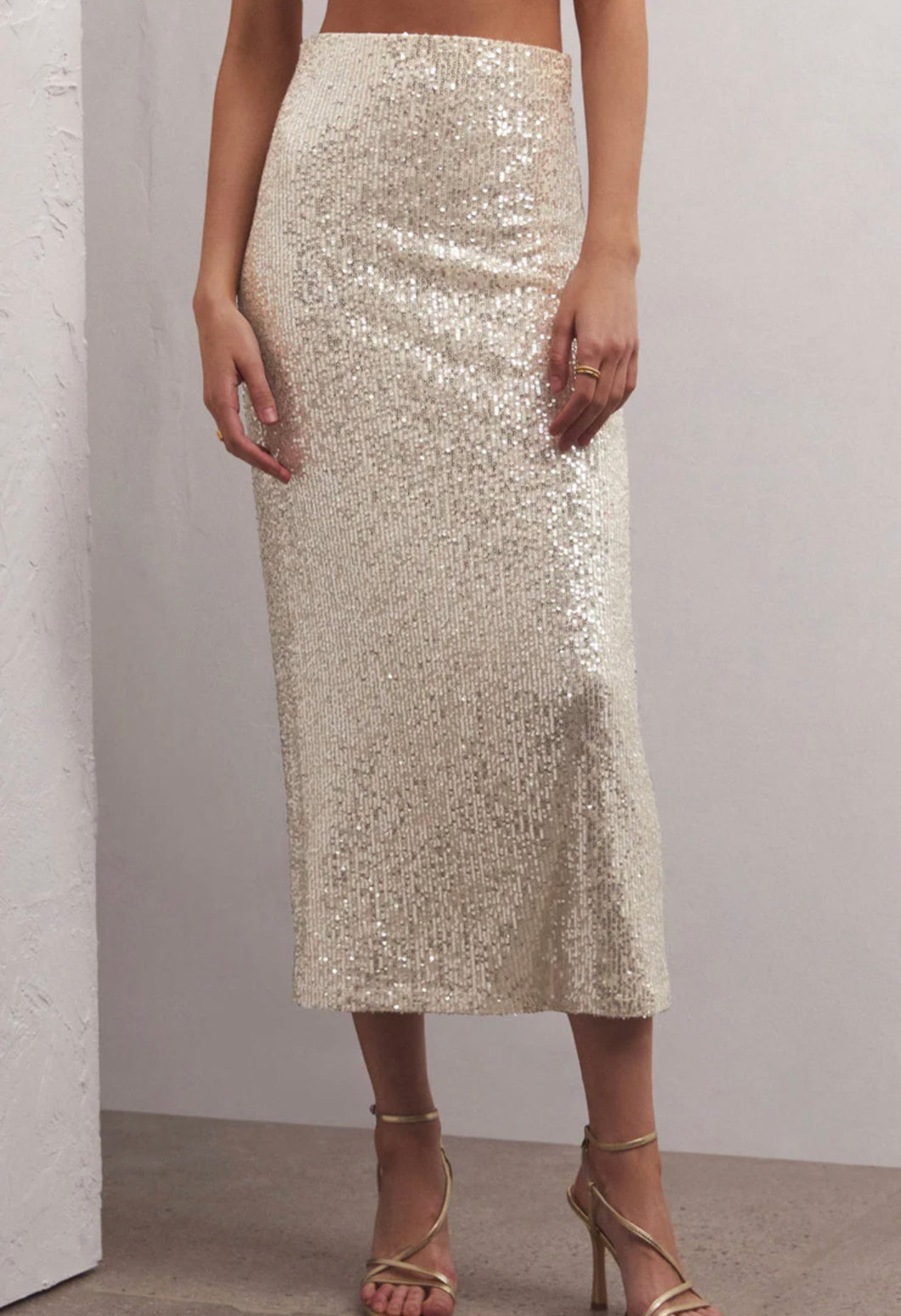 Z Supply: Saturn Sequin Skirt in Stardust