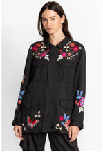 Load image into Gallery viewer, Johnny Was: Mika Drawstring Military Jacket in Black

