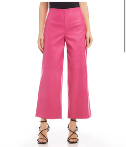 Karen Kane: Cropped Vegan Leather Pants in Hot Pink