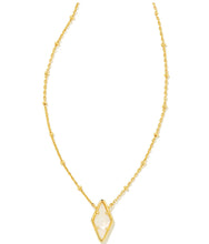 Load image into Gallery viewer, Kendra Scott: Kinsley Short Pendant Necklace in Gold Iridescent Drusy
