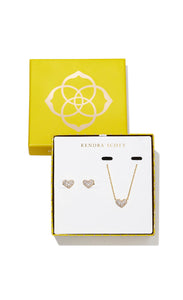 Kendra Scott: Ari Heart Gold White Crystal Gift Set