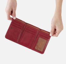 Load image into Gallery viewer, Hobo: Jill Mini Trifold Wallet in Cranberry
