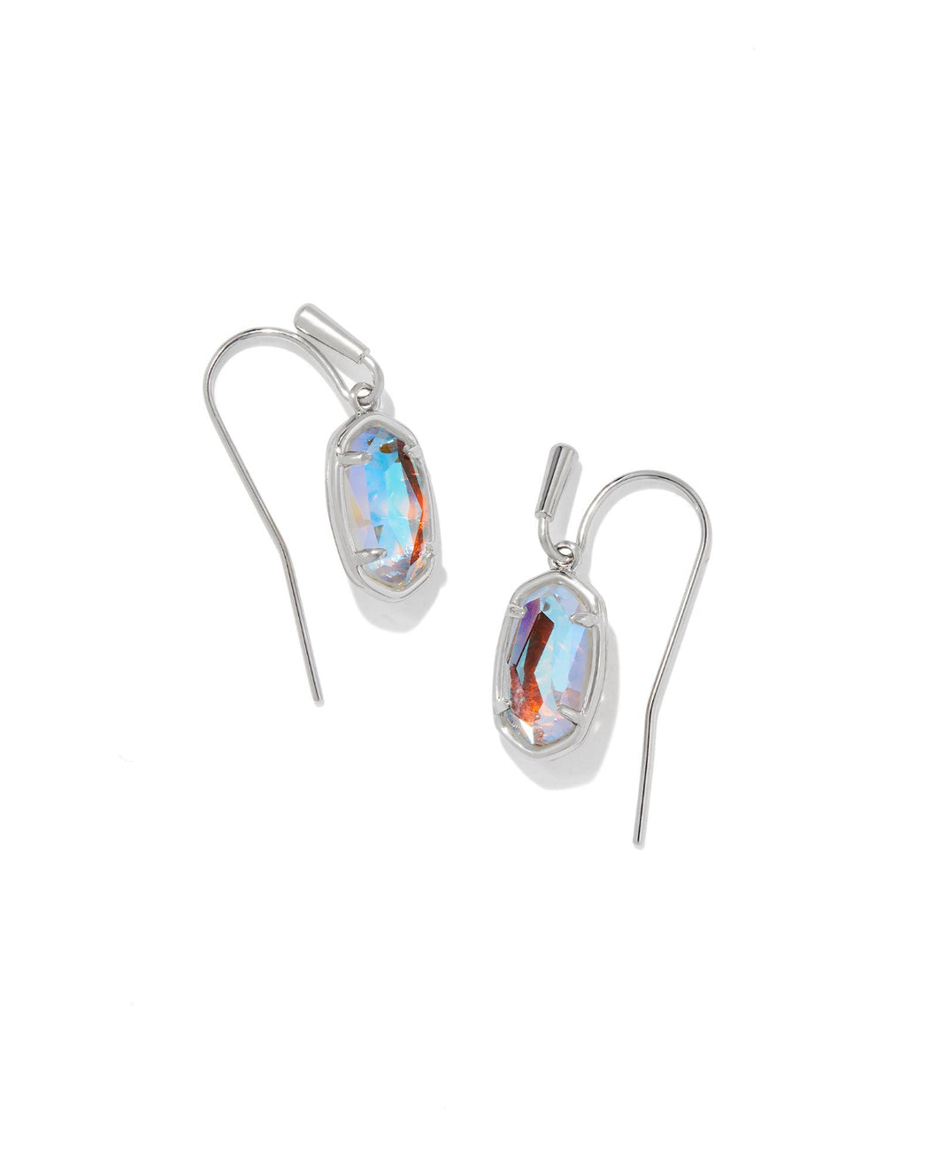 Kendra Scott: Grayson Drop Earrings in Silver Dichroic Glass