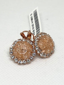Mariana: Cushion Cut Cluster Leverback Earrings in “Desert Rose”