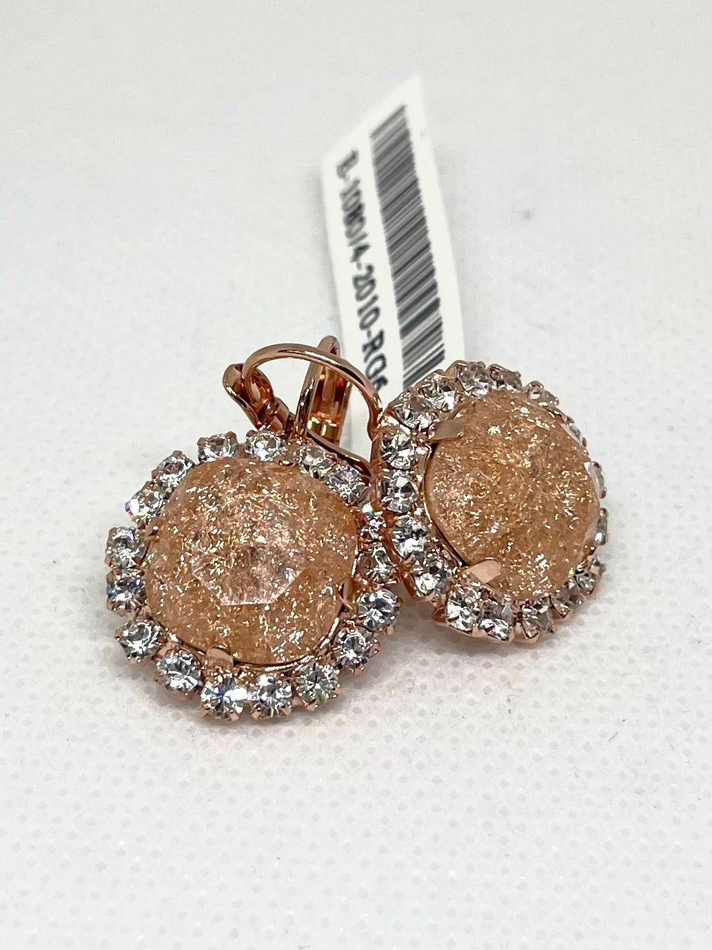 Mariana: Cushion Cut Cluster Leverback Earrings in “Desert Rose”