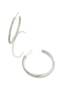 Kendra Scott: Ella Hoop Earrings in White Crystal