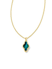 Load image into Gallery viewer, Kendra Scott: Framed Abbie Necklace in Gold Teal Tigers Eye

