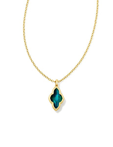 Kendra Scott: Framed Abbie Necklace in Gold Teal Tigers Eye