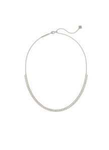 Kendra Scott: Gracie Tennis Necklace in Silver White Crystal