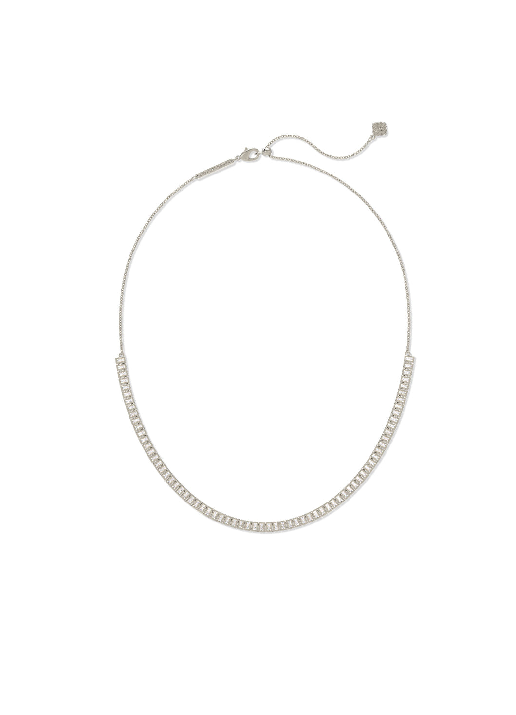 Kendra Scott: Gracie Tennis Necklace in Silver White Crystal