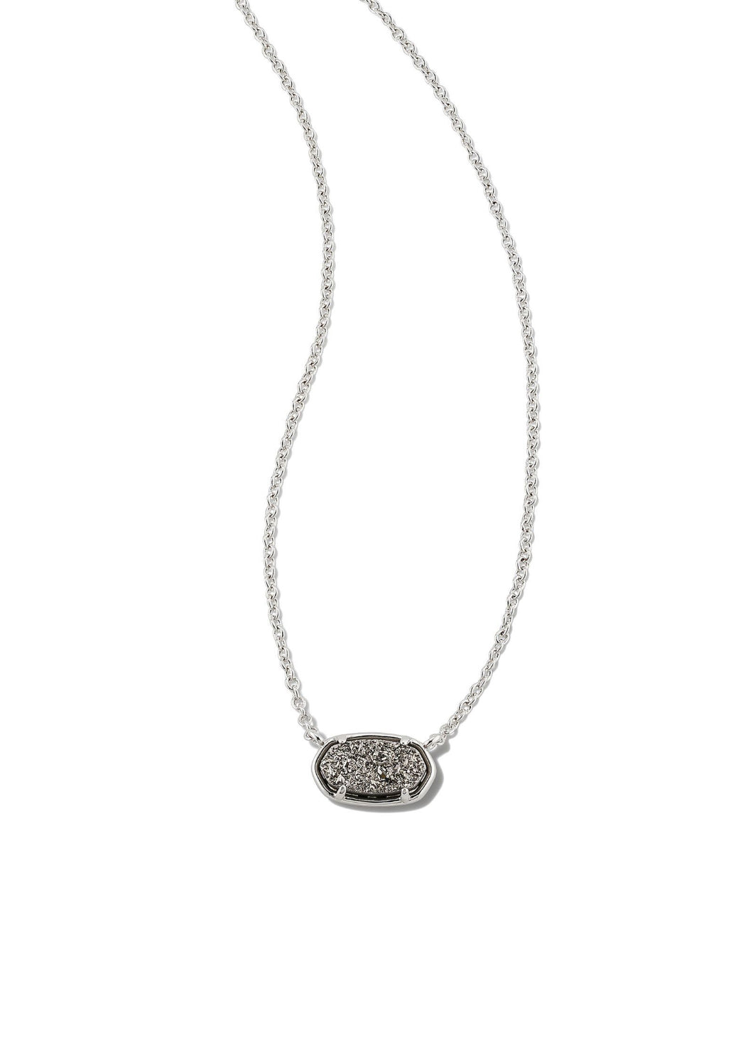 Kendra Scott: Grayson Necklace in Silver Platinum Drusy