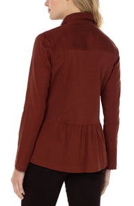 Liverpool: Peplum Hem Shacket in Brunette