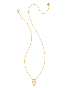 Kendra Scott: Kinsley Short Pendant Necklace in Gold Iridescent Drusy