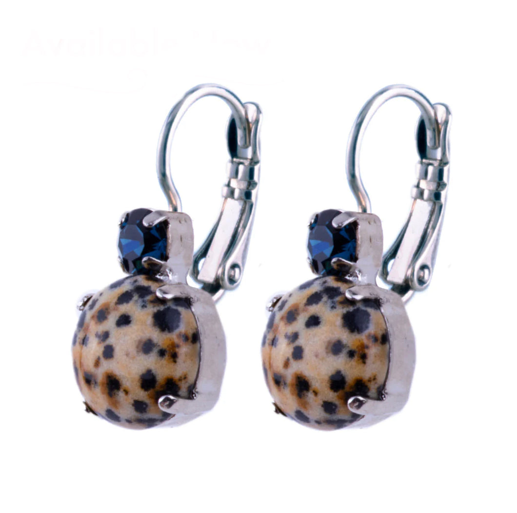Mariana: Large Two-Stone Rivoli Leverback Earrings in 