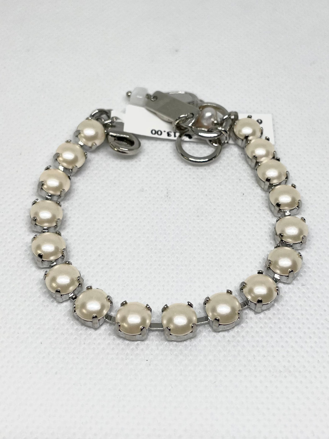 Mariana: Medium Classic Silver Bracelet in “Cream Pearl”