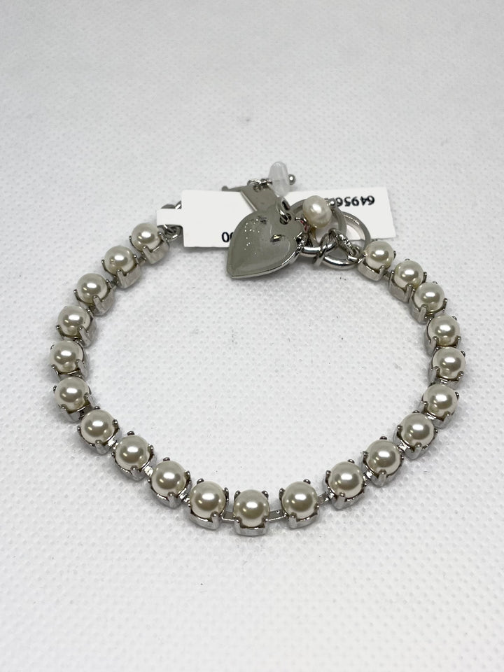 Mariana: Petite Everyday Silver Bracelet in “Cream Pearl”