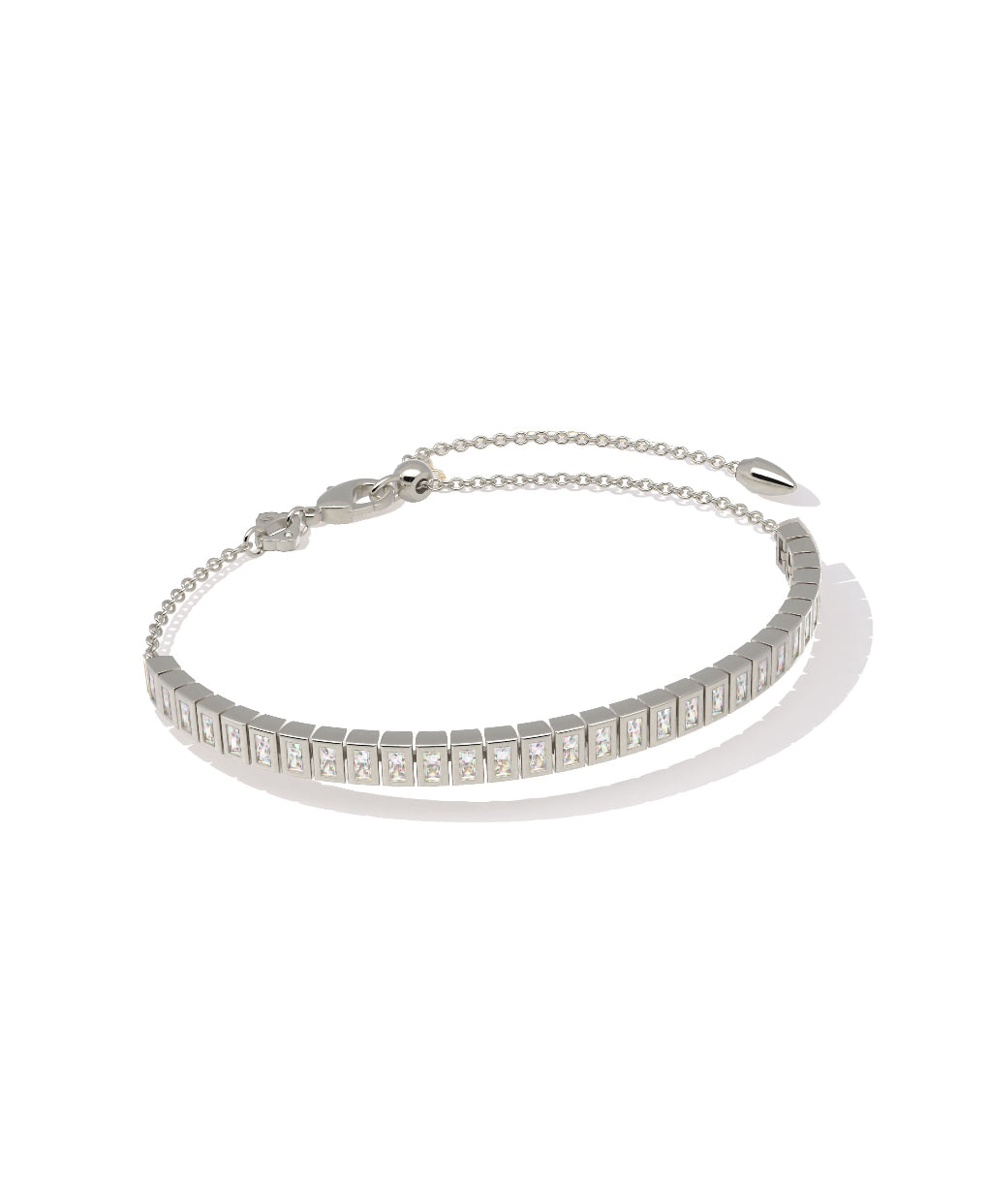 Kendra Scott: Gracie Tennis Bracelet in Silver White Crystal