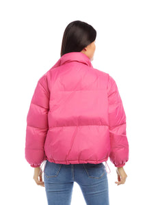 Karen Kane: Puffer Jacket in Hot Pink