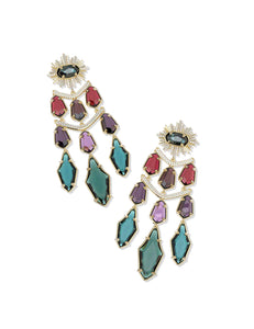 Kendra Scott: Alexandria Statement Earrings in Gold Multi Mix