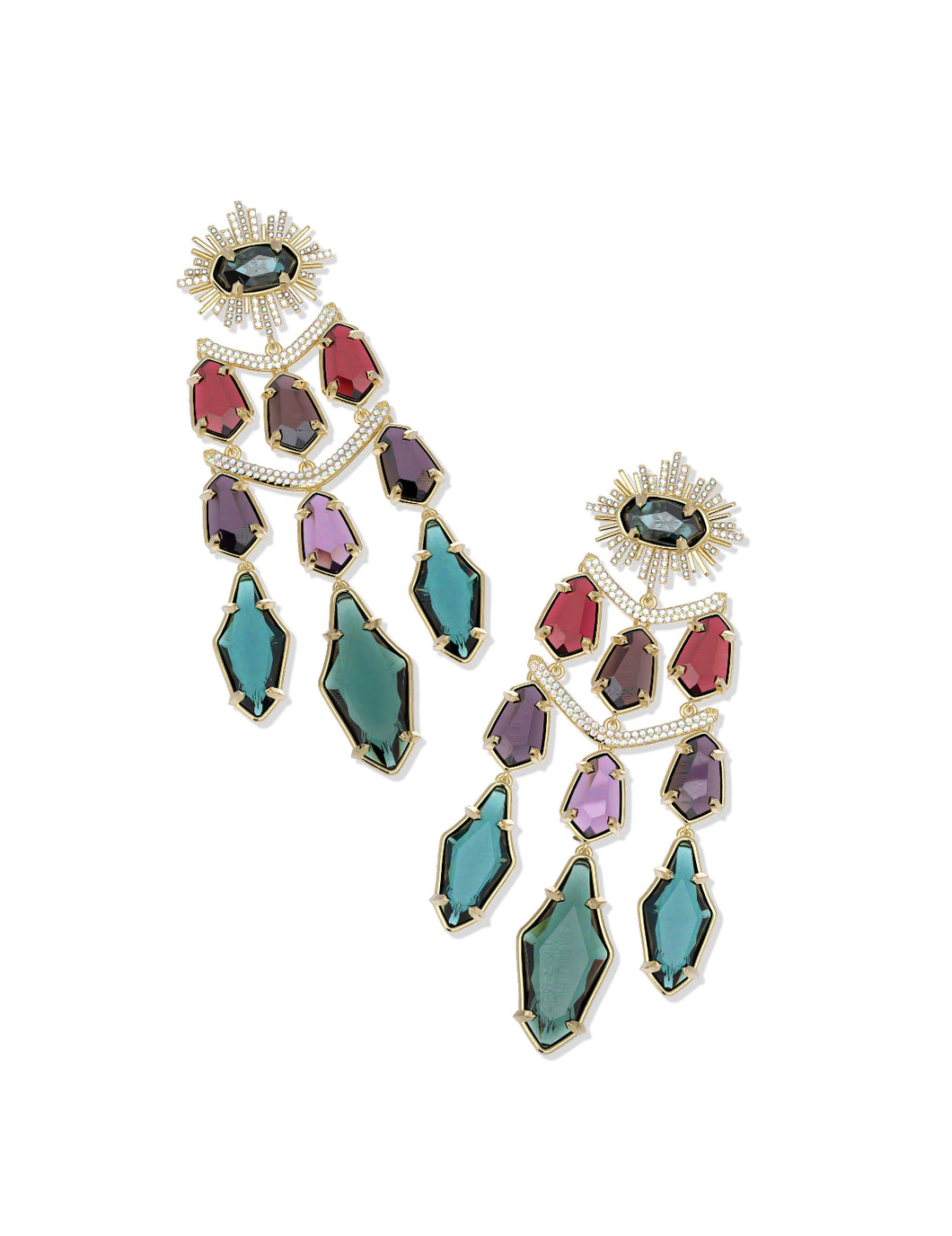 Kendra Scott: Alexandria Statement Earrings in Gold Multi Mix
