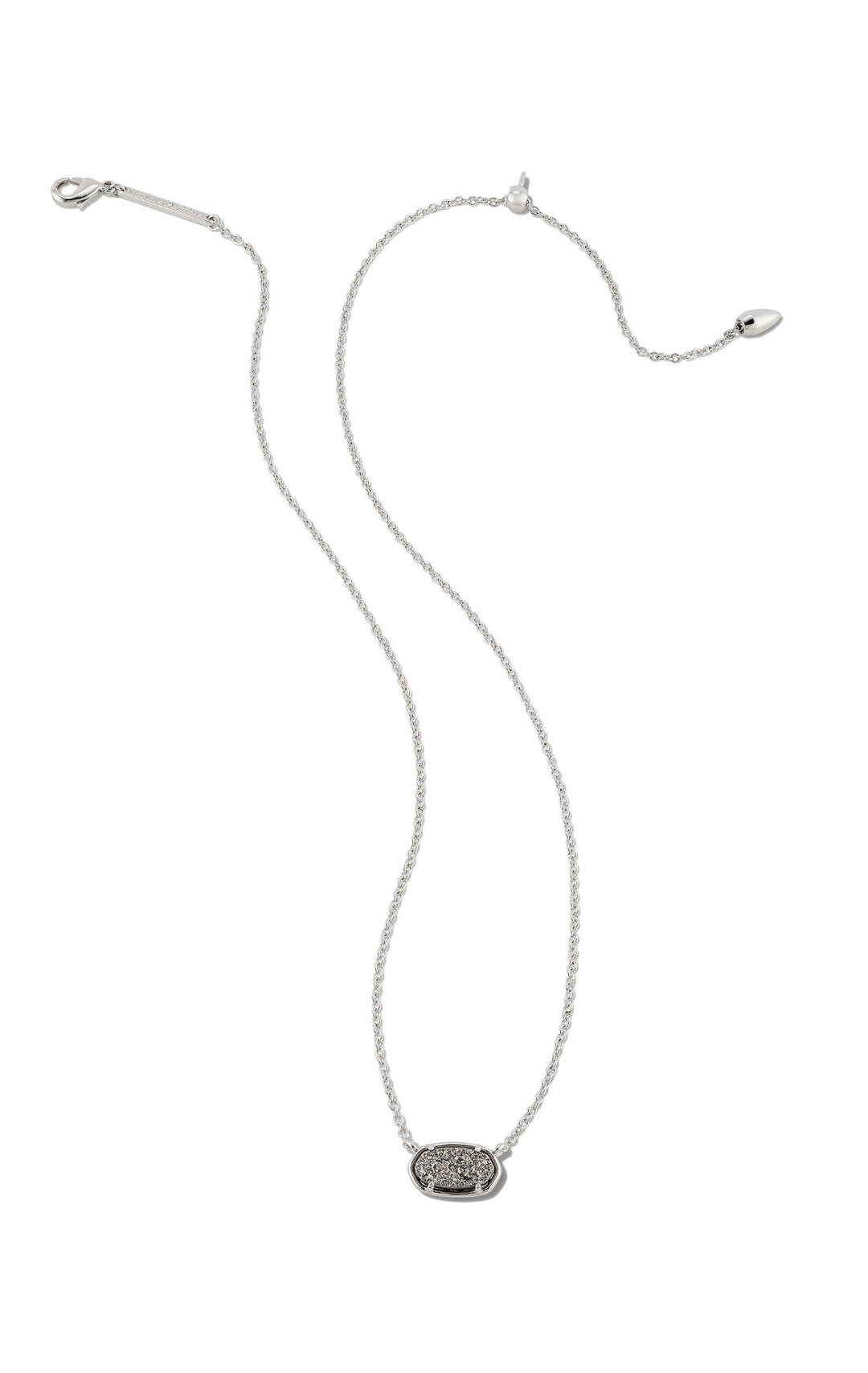 Kendra Scott: Grayson Necklace in Silver Platinum Drusy