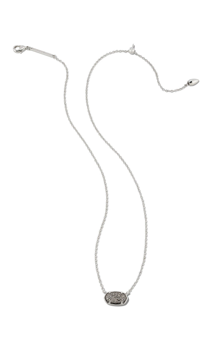 Kendra Scott: Grayson Necklace in Silver Platinum Drusy