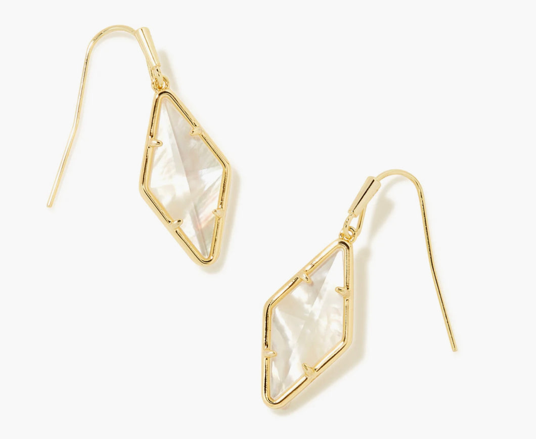 Kendra Scott: Kinsley Drop Earring in Gold Ivory MOP