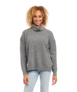 Karen Kane: Turtleneck Sweater in Dark Grayo