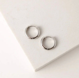Lovers Tempo: Bea 12mm Huggie Hoop Silver Earrings