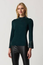 Load image into Gallery viewer, Joseph Ribkoff: Alpine Green Embellished Sweater
