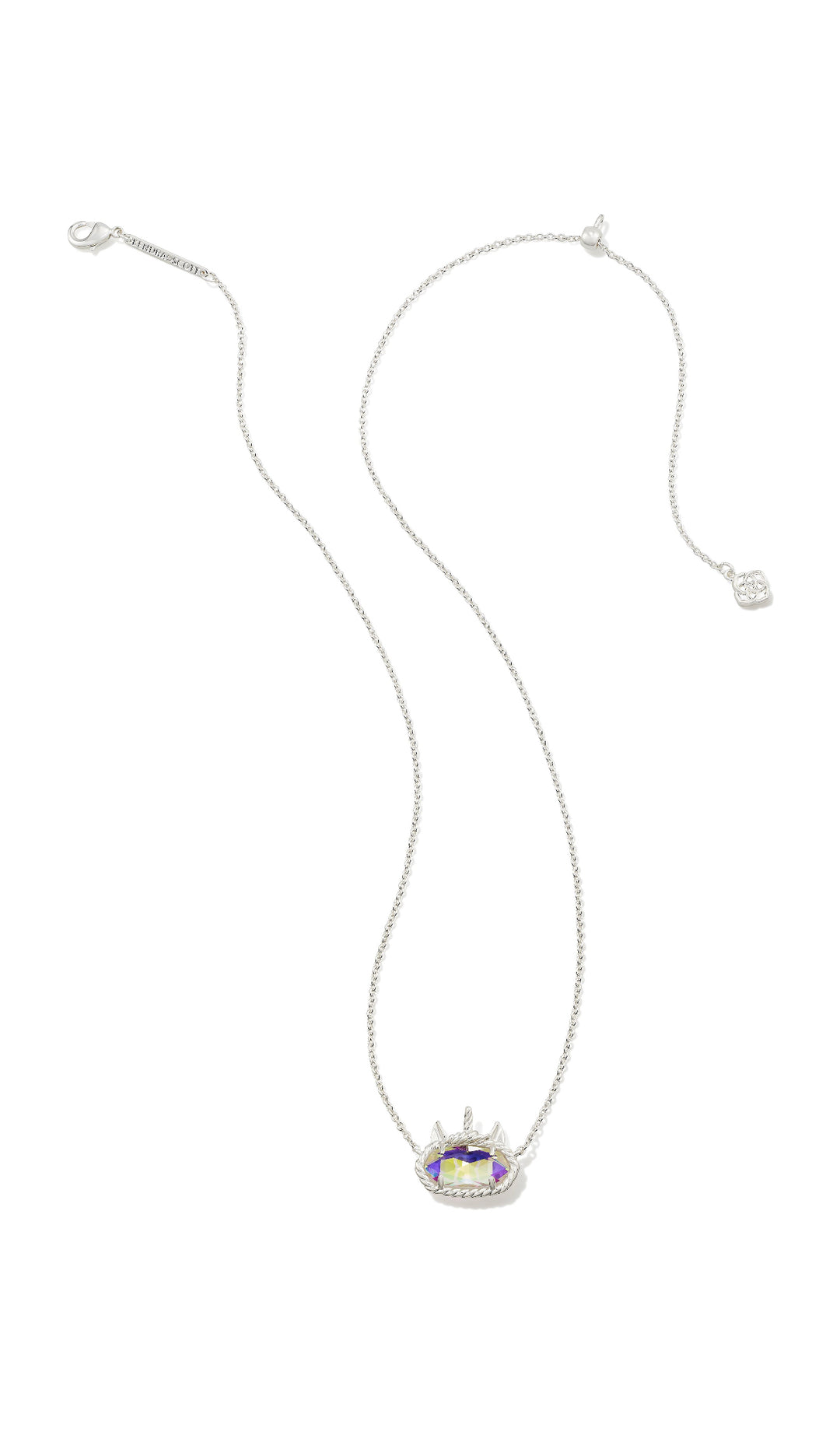 Kendra Scott: Elisa Unicorn Silver Necklace in Dichroic Glass