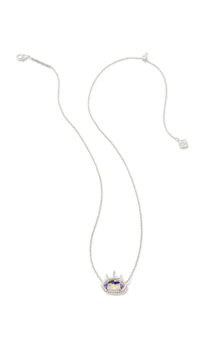 Kendra Scott: Elisa Unicorn Silver Necklace in Dichroic Glass